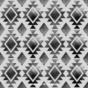 Free Vector | Hand painted black ethnic pattern