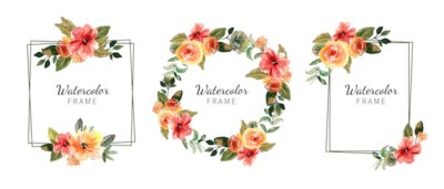 Free Vector | Hand painted watercolor floral frame collection