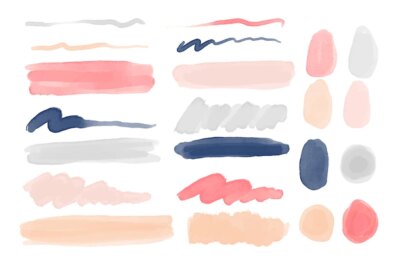 Free Vector | Hand painted watercolor stains and brush strokes