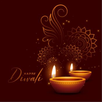 Free Vector | Happy diwali sparkles greeting wishes background design