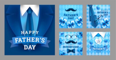 Free Vector | Happy father's day ig post collection