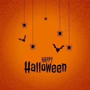 Free Vector | Happy halloween festival background with bats and spider