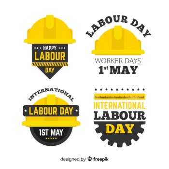 Free Vector | Happy labour day badge collection