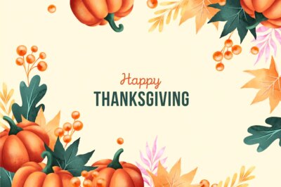 Free Vector | Happy thanksgiving in watercolor background