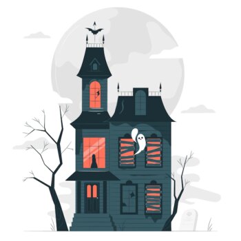 Free Vector | Haunted house concept illustration