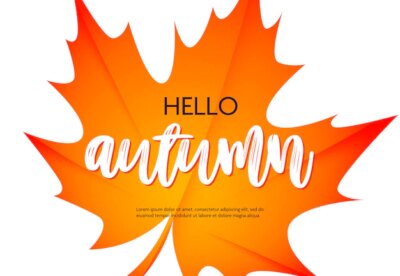 Free Vector | Hello autumn poster with text sample