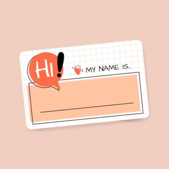 Free Vector | Hello my name is label concept