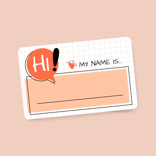 Free Vector | Hello my name is label concept