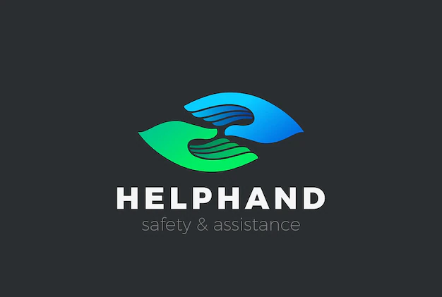 Free Vector | Help support assistance safety two hands logo.