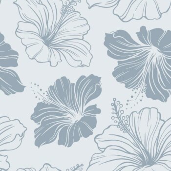 Free Vector | Hibiscus flower pattern background, blue botanical design vector