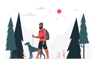Free Vector | Hiking concept illustration