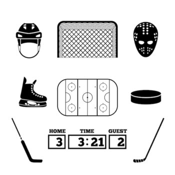 Free Vector | Hockey elements set.