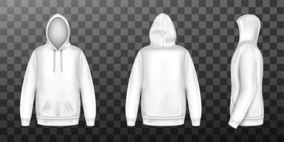 Free Vector | Hoody white sweatshirt mock up front side back set