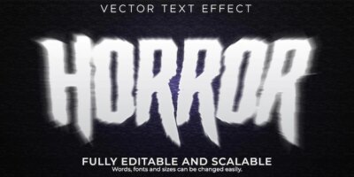 Free Vector | Horror text effect, editable scary and monster text style