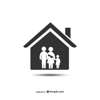 Free Vector | House and family icon