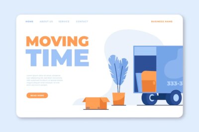 Free Vector | House moving services landing page style