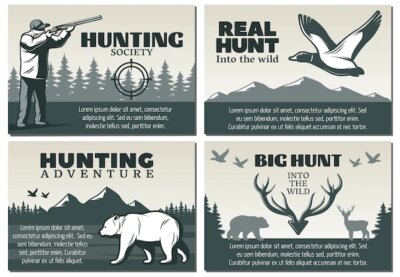 Free Vector | Hunting society illustration set