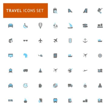Free Vector | Icons set about travel