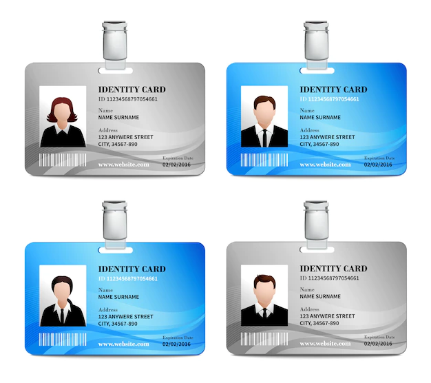 Free Vector | Id card set