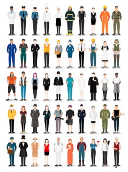 Free Vector | Illustration vector of various careers and professions