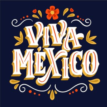 Free Vector | Independencia de méxico - lettering