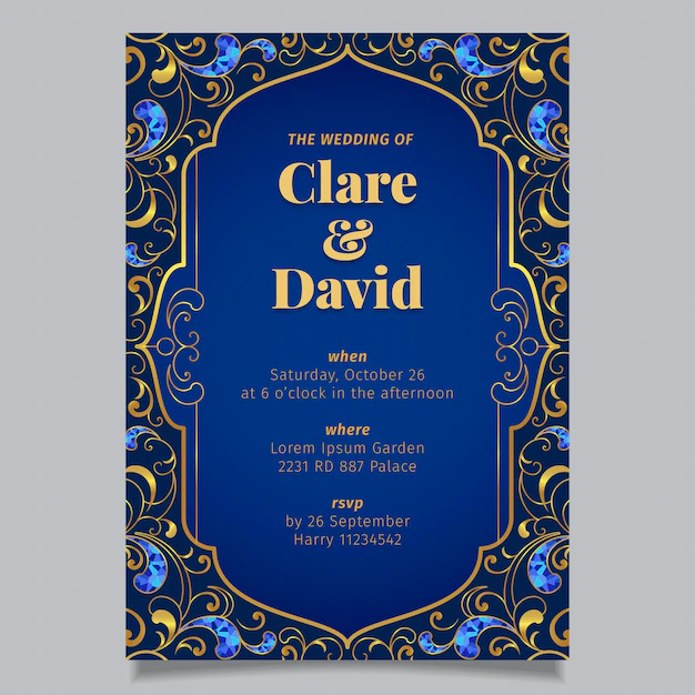 Free Vector | Indian wedding invitation template