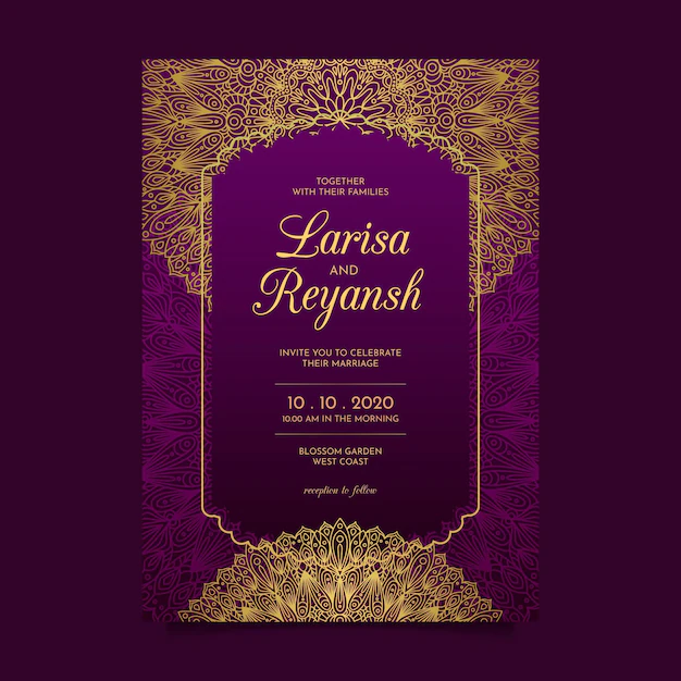 Free Vector | Indian wedding invitation