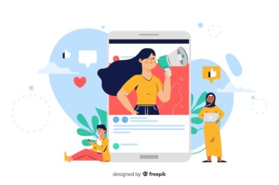 Free Vector | Influencer concept for landing page