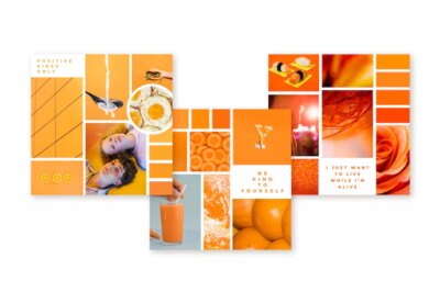 Free Vector | Inspiration mood board template in orange