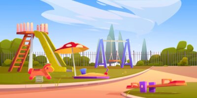 Free Vector | Kids playground at sunny weather children area