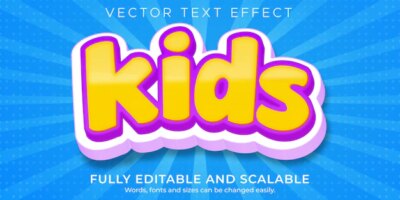 Free Vector | Kids text effect editable cartoon and comic text style