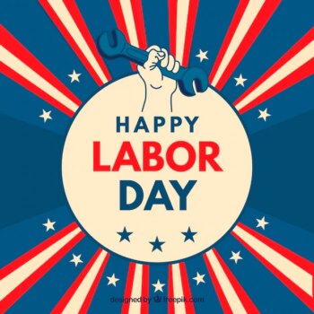 Free Vector | Labor day background in vintage style