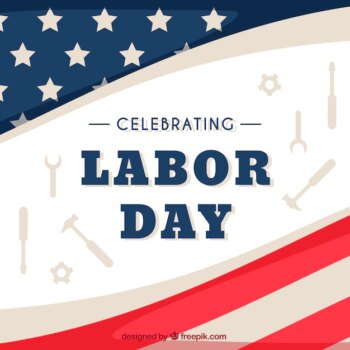 Free Vector | Labor day background with flag and tools
