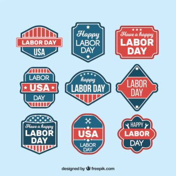 Free Vector | Labor day badges collection