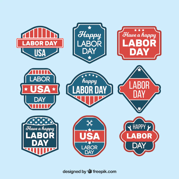 Free Vector | Labor day badges collection