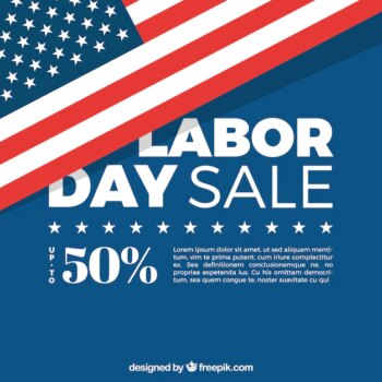 Free Vector | Labor day sale composition with american flag