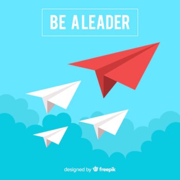 Free Vector | Leadership concept and paper planes design