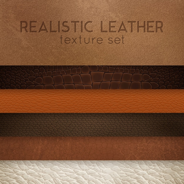 Free Vector | Leather texture realistic samples set
