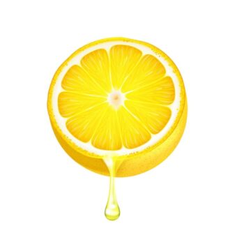 Free Vector | Lemon half juicy realistic image