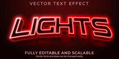 Free Vector | Lights sport editable text effect, rgb and neon text style