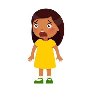 Free Vector | Little indian frightened girl intense emotion on the face psychology childrens fears