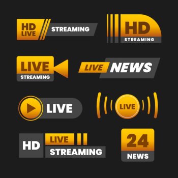 Free Vector | Live streams news banners design