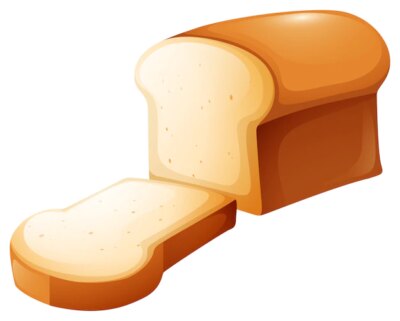 Free Vector | Loaf of bread and single slice