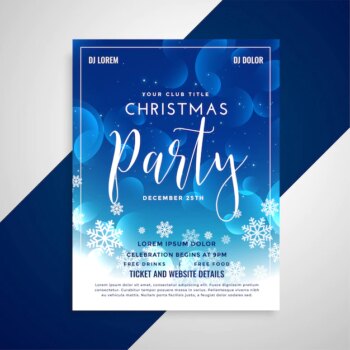 Free Vector | Lovely blue shiny christmas flyer design with snowflakes
