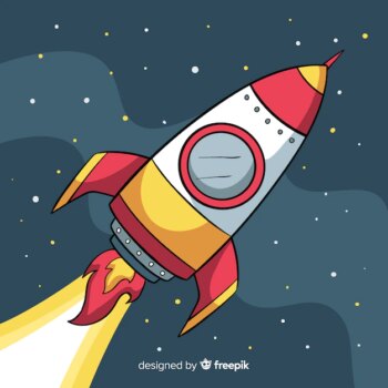 Free Vector | Lovely hand drawn space rocket composition