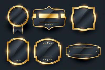 Free Vector | Luxury golden badge and labels set design