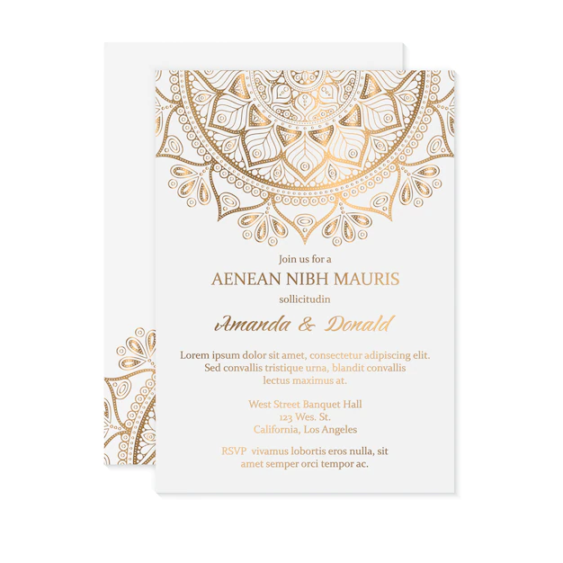 Free Vector | Luxury wedding invitation