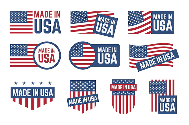 Free Vector | Made in usa badges set