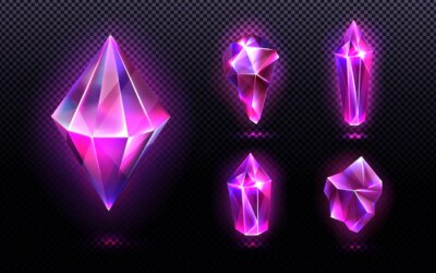 Free Vector | Magic crystal light and gem stones