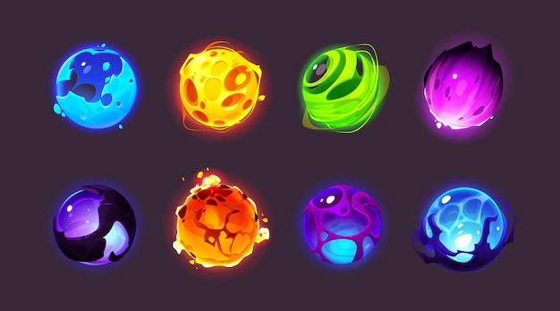 Free Vector | Magic spheres shiny energy balls